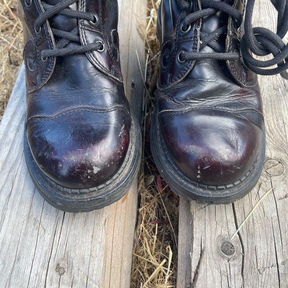 John Fluevog Oxblood Leather Vintage Lace Up Boots - Picture 10 of 11